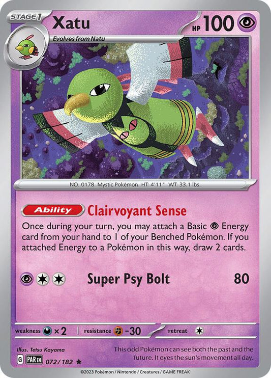 Xatu - Holofoil 072/182 Paradox Rift | Rare Pokemon Card