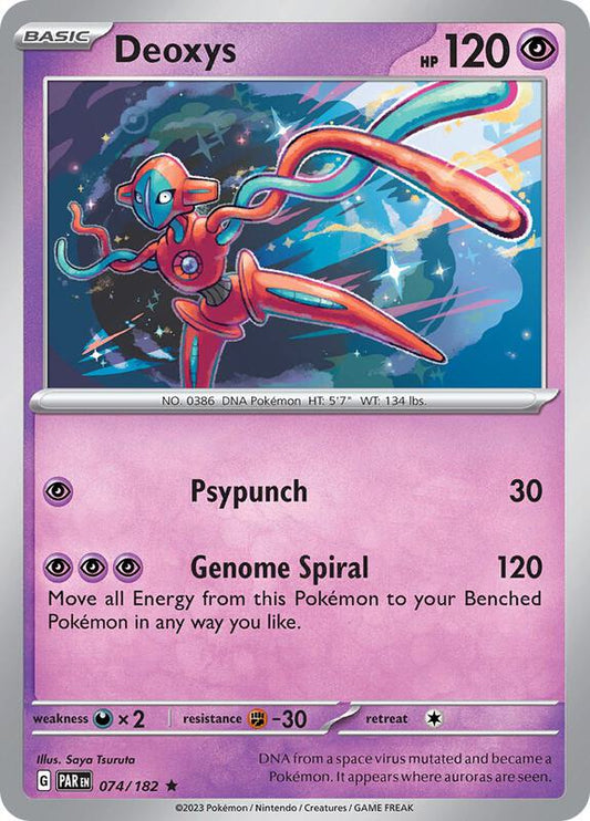 Deoxys - Holofoil 074/182 Paradox Rift | Rare Pokemon Card