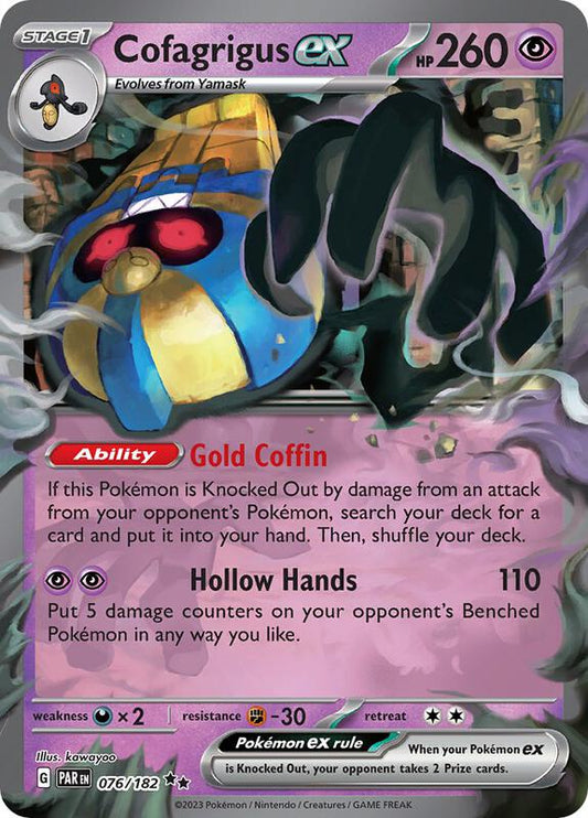 Cofagrigus ex - Holofoil 076/182 Paradox Rift | Double Rare Pokemon Card