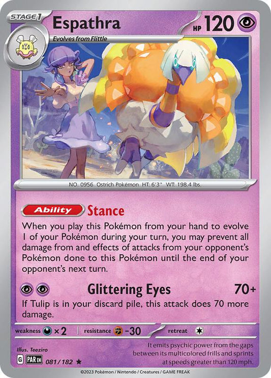 Espathra - 081/182 - Holofoil 081/182 Paradox Rift | Rare Pokemon Card