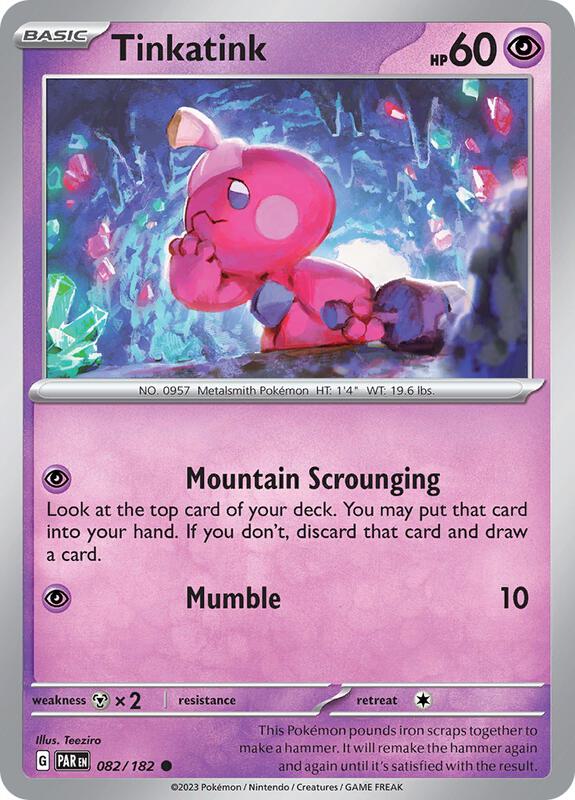 Tinkatink - 082/182 - Reverse Holofoil 082/182 Paradox Rift | Common Pokemon Card