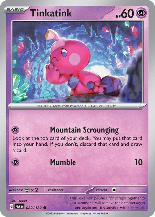 Tinkatink - 082/182 - Reverse Holofoil 082/182 Paradox Rift | Common Pokemon Card