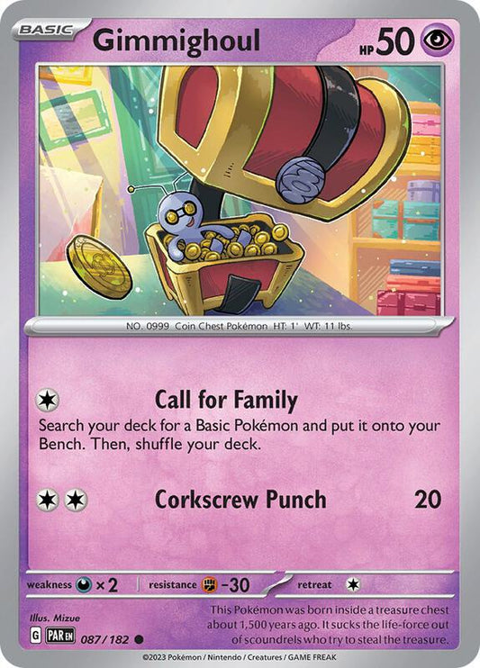 Gimmighoul - 087/182 - Normal 087/182 Paradox Rift | Common Pokemon Card