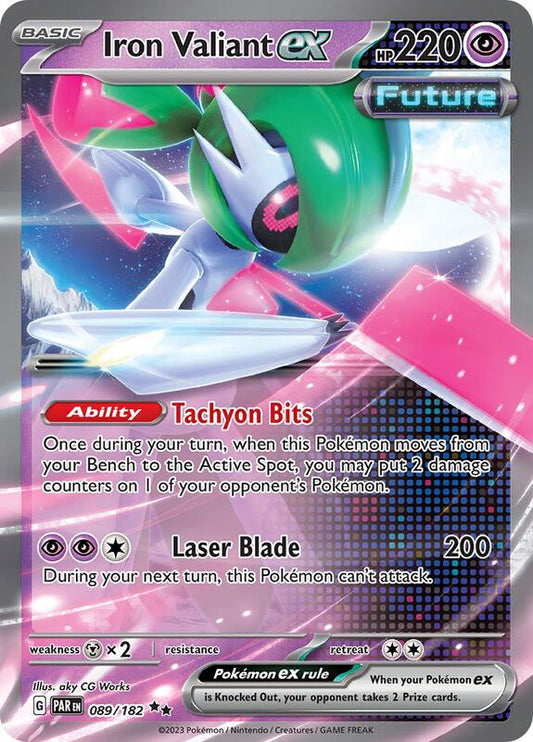 Iron Valiant ex - 089/182 - Holofoil 089/182 Paradox Rift | Double Rare Pokemon Card