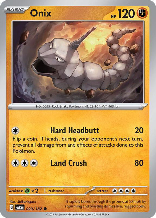 Onix - Normal 090/182 Paradox Rift | Common Pokemon Card