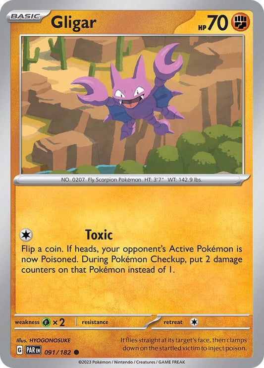 Gligar - Reverse Holofoil 091/182 Paradox Rift | Common Pokemon Card