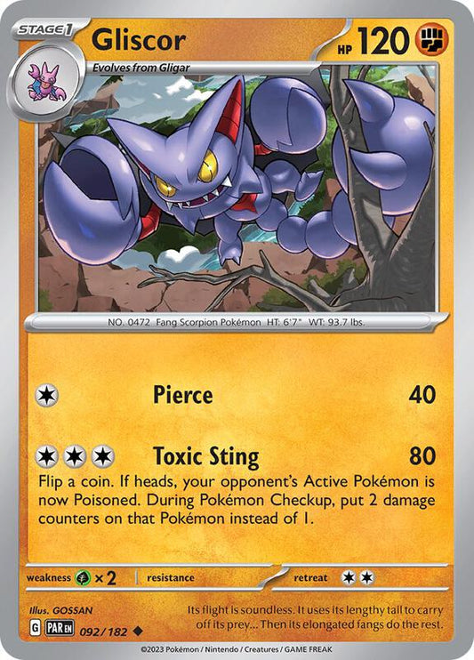 Gliscor - Reverse Holofoil 092/182 Paradox Rift | Uncommon Pokemon Card
