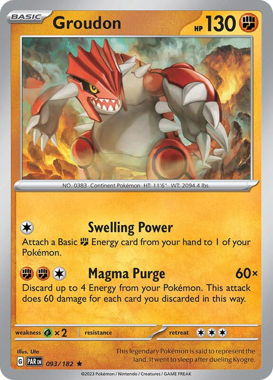 Groudon - 093/182 - Holofoil 093/182 Paradox Rift | Rare Pokemon Card