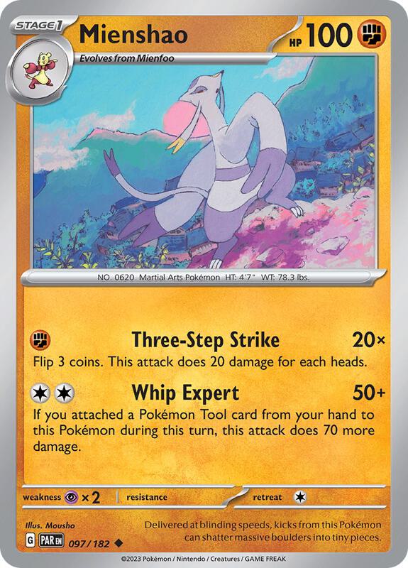 Mienshao - 097/182 - Reverse Holofoil 097/182 Paradox Rift | Uncommon Pokemon Card