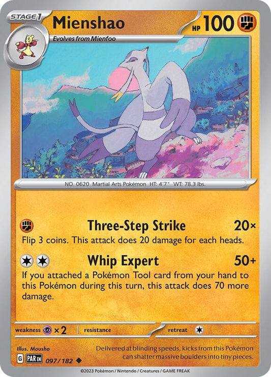 Mienshao - 097/182 - Reverse Holofoil 097/182 Paradox Rift | Uncommon Pokemon Card