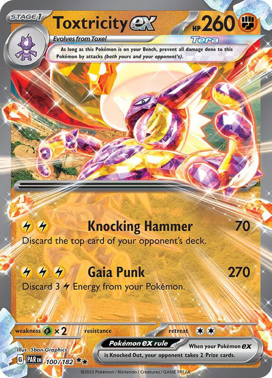 Toxtricity ex - Holofoil 100/182 Paradox Rift | Double Rare Pokemon Card