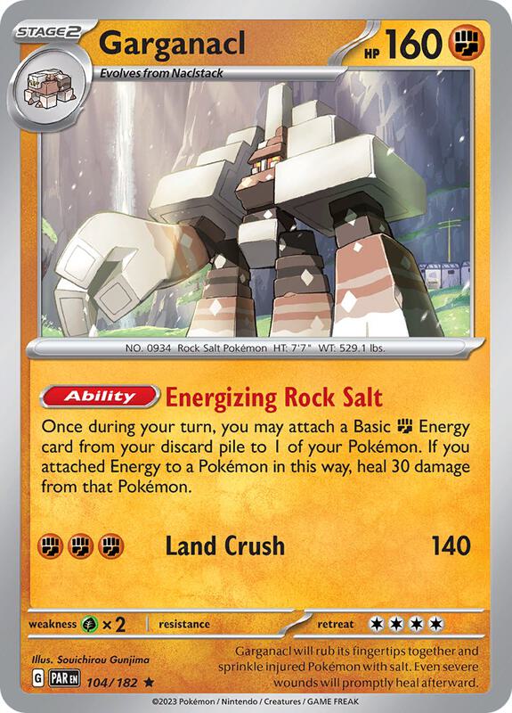 Garganacl - 104/182 - Reverse Holofoil 104/182 Paradox Rift | Rare Pokemon Card