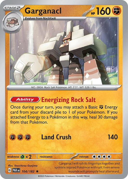 Garganacl - 104/182 - Reverse Holofoil 104/182 Paradox Rift | Rare Pokemon Card