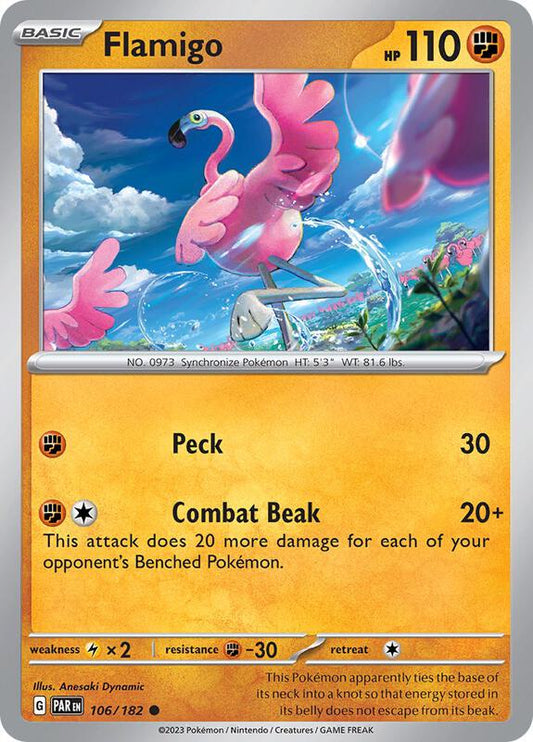 Flamigo - Normal 106/182 Paradox Rift | Common Pokemon Card