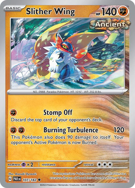 Slither Wing - 107/182 - Reverse Holofoil 107/182 Paradox Rift | Uncommon Pokemon Card