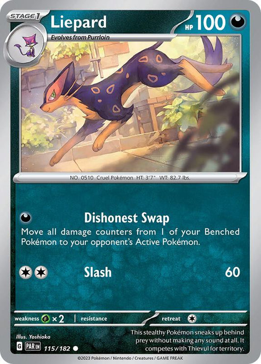 Liepard - Normal 115/182 Paradox Rift | Common Pokemon Card