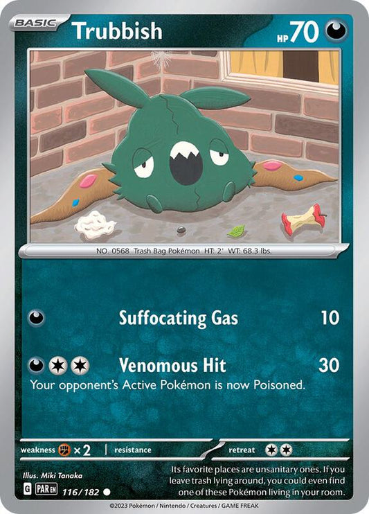 Trubbish - Reverse Holofoil 116/182 Paradox Rift | Common Pokemon Card