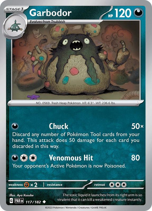 Garbodor - 117/182 - Reverse Holofoil 117/182 Paradox Rift | Uncommon Pokemon Card
