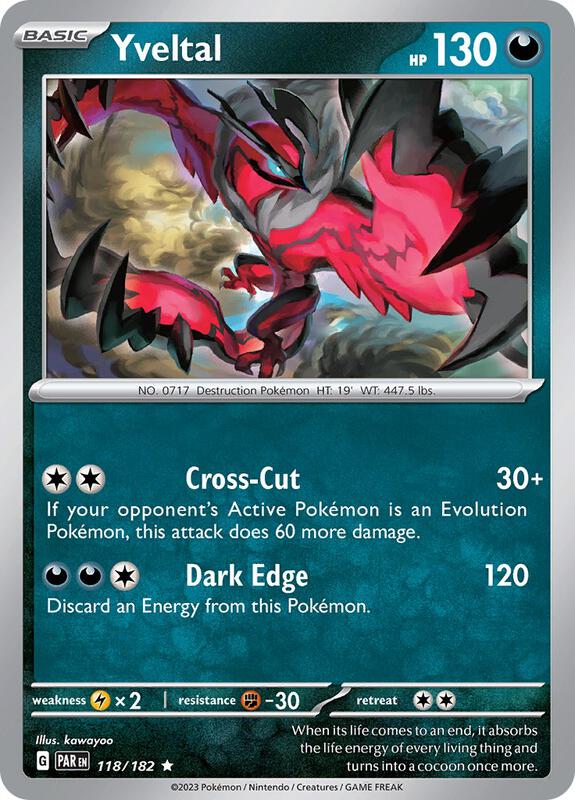Yveltal - 118/182 - Holofoil 118/182 Paradox Rift | Rare Pokemon Card