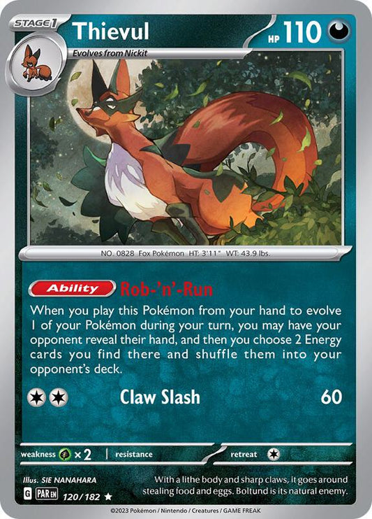 Thievul - Reverse Holofoil 120/182 Paradox Rift | Rare Pokemon Card