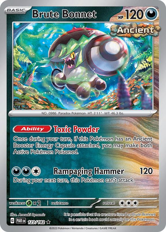 Brute Bonnet - 123/182 - Reverse Holofoil 123/182 Paradox Rift | Rare Pokemon Card