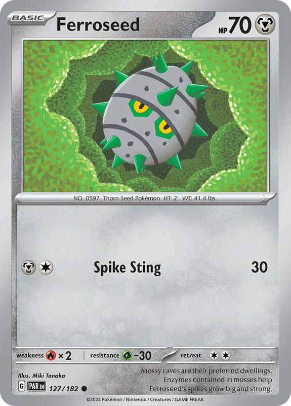 Ferroseed - Reverse Holofoil 127/182 Paradox Rift | Common Pokemon Card
