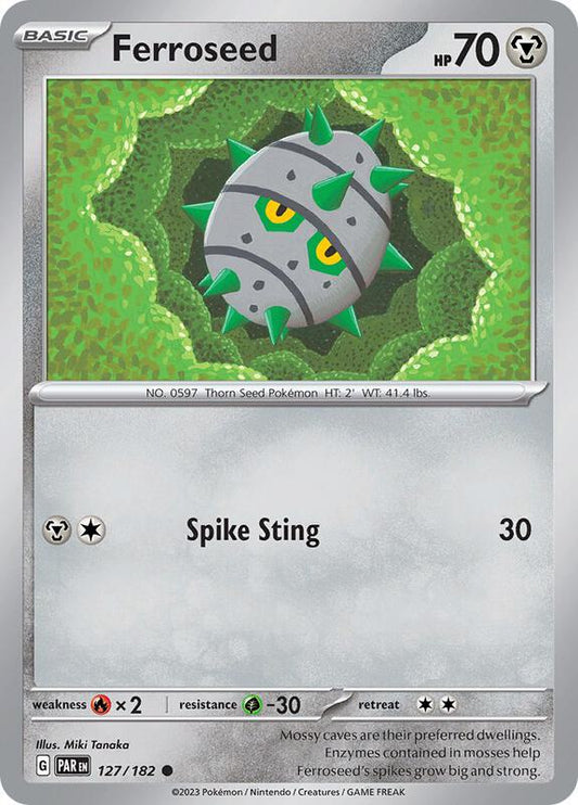 Ferroseed - Reverse Holofoil 127/182 Paradox Rift | Common Pokemon Card