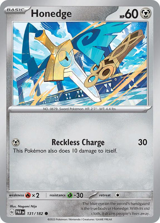 Honedge - 131/182 - Reverse Holofoil 131/182 Paradox Rift | Common Pokemon Card