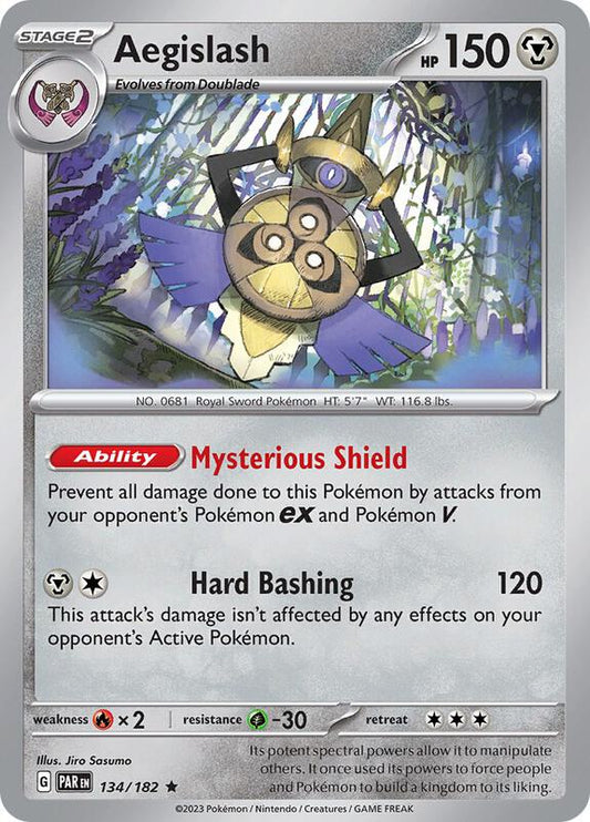 Aegislash - 134/182 - Reverse Holofoil 134/182 Paradox Rift | Rare Pokemon Card