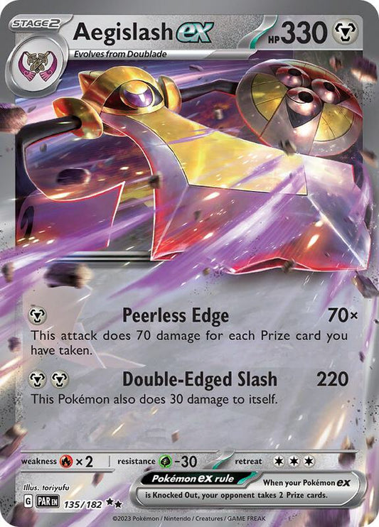 Aegislash ex - Holofoil 135/182 Paradox Rift | Double Rare Pokemon Card