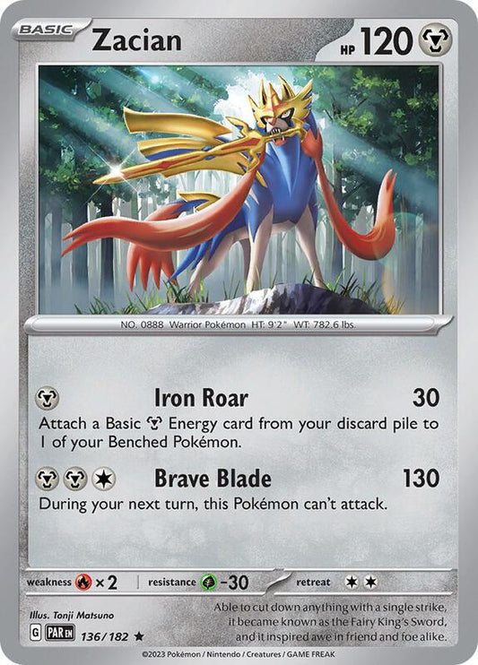 Zacian - Reverse Holofoil 136/182 Paradox Rift | Rare Pokemon Card