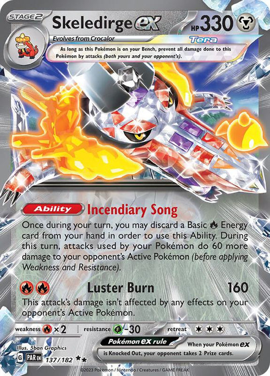 Skeledirge ex - Holofoil 137/182 Paradox Rift | Double Rare Pokemon Card