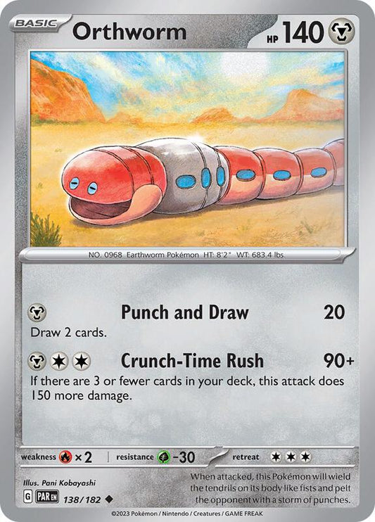 Orthworm - Normal 138/182 Paradox Rift | Uncommon Pokemon Card