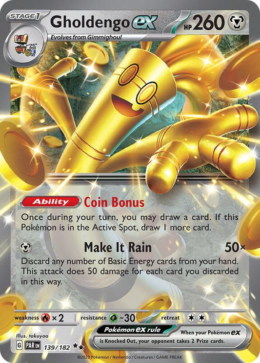 Gholdengo ex - 139/182 - Holofoil 139/182 Paradox Rift | Double Rare Pokemon Card