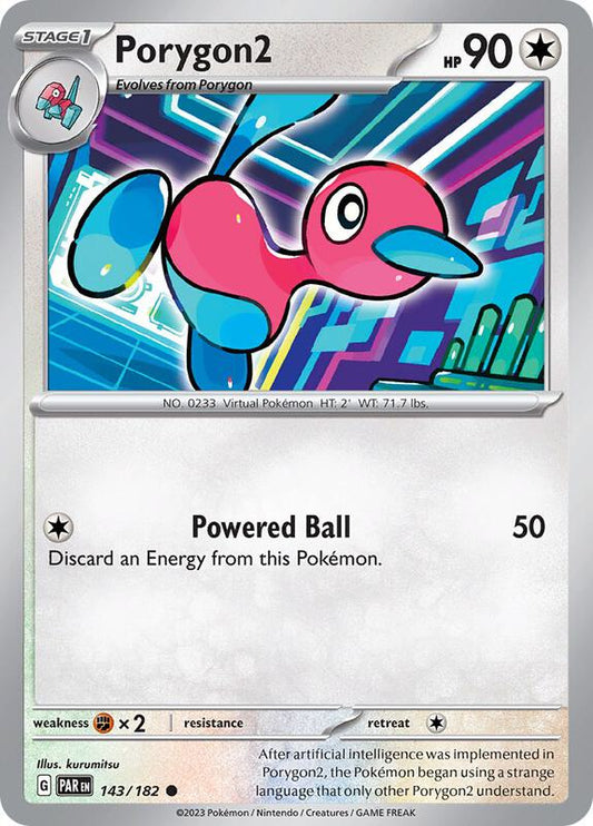 Porygon2 - Reverse Holofoil 143/182 Paradox Rift | Common Pokemon Card