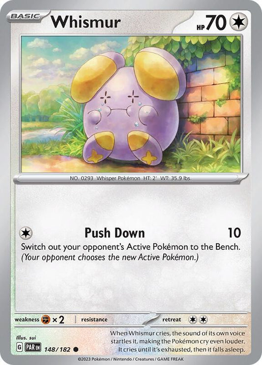 Whismur - Reverse Holofoil 148/182 Paradox Rift | Common Pokemon Card