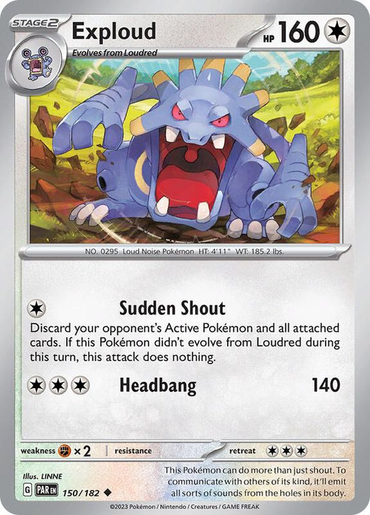 Exploud - Normal 150/182 Paradox Rift | Uncommon Pokemon Card