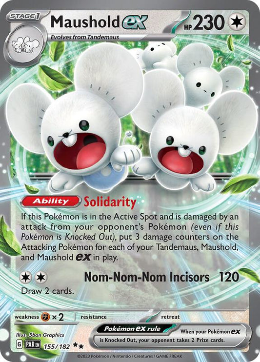 Maushold ex - Holofoil 155/182 Paradox Rift | Double Rare Pokemon Card