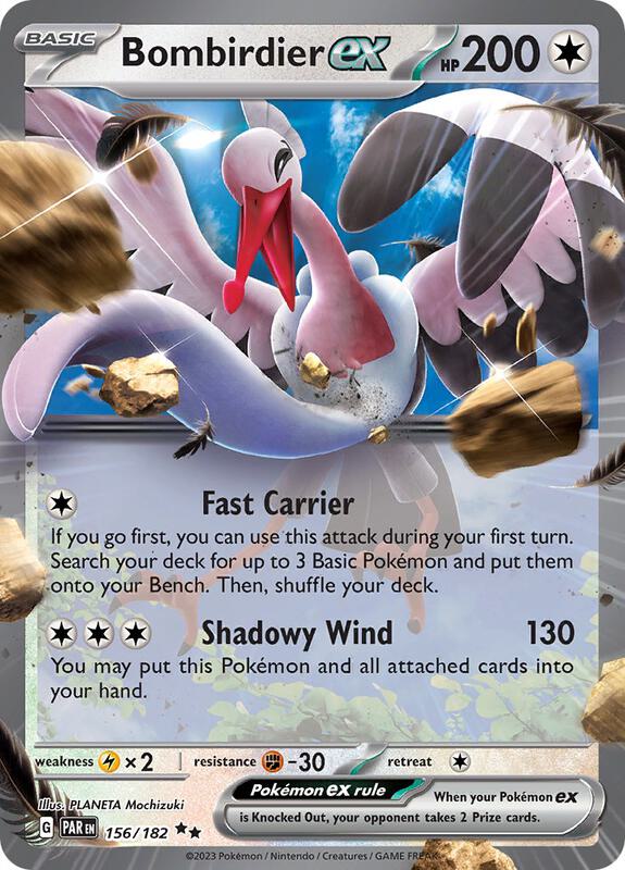 Bombirdier ex - Holofoil 156/182 Paradox Rift | Double Rare Pokemon Card