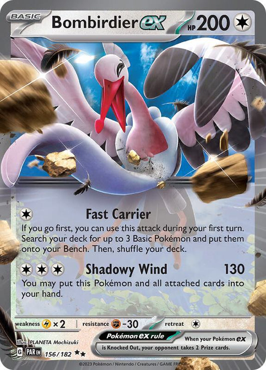 Bombirdier ex - Holofoil 156/182 Paradox Rift | Double Rare Pokemon Card