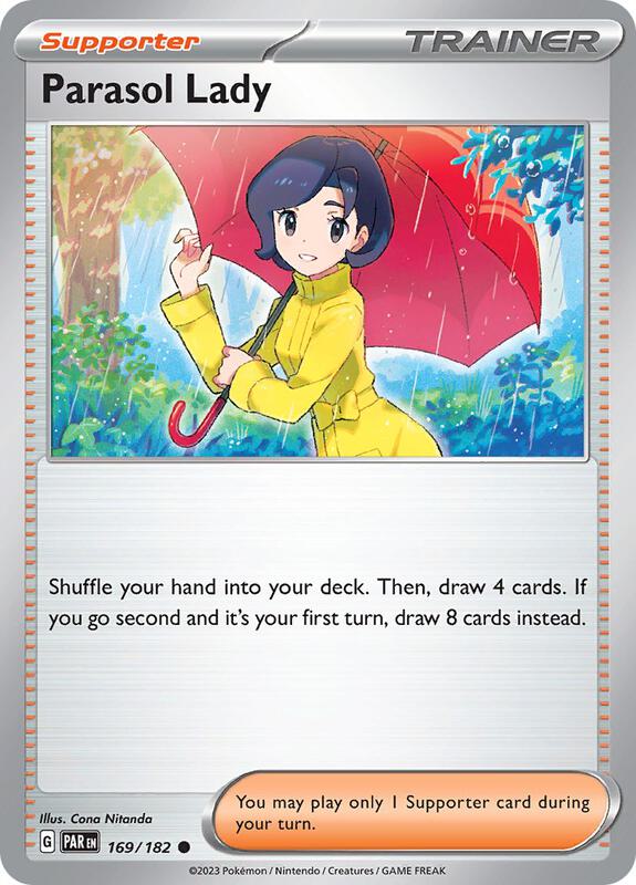 Parasol Lady - Reverse Holofoil 169/182 Paradox Rift | Common Trainer Card