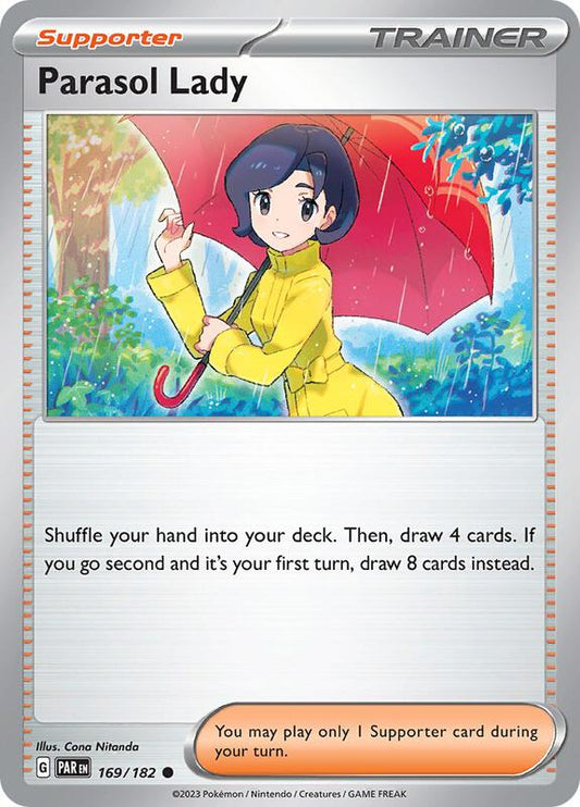 Parasol Lady - Reverse Holofoil 169/182 Paradox Rift | Common Trainer Card