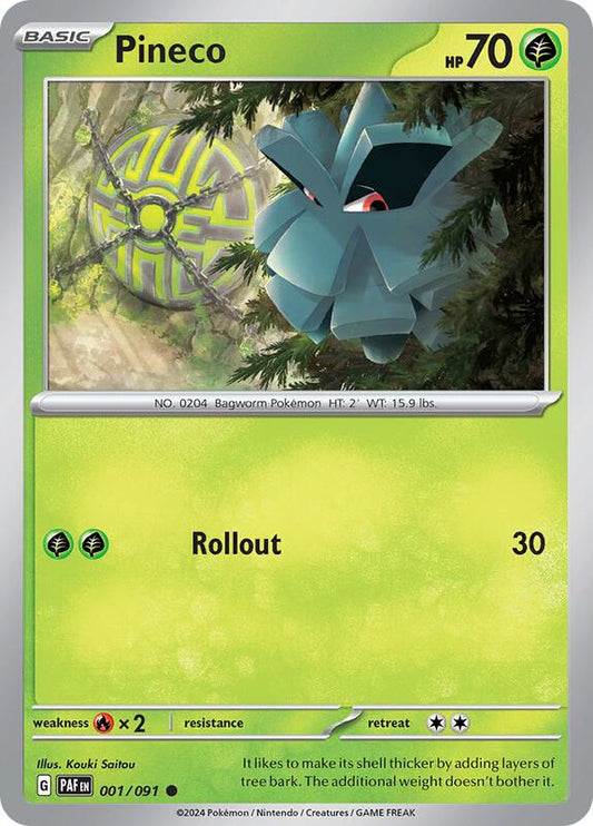 Pineco - 001/091 - Normal 001/091 Paldean Fates | Common Pokemon Card