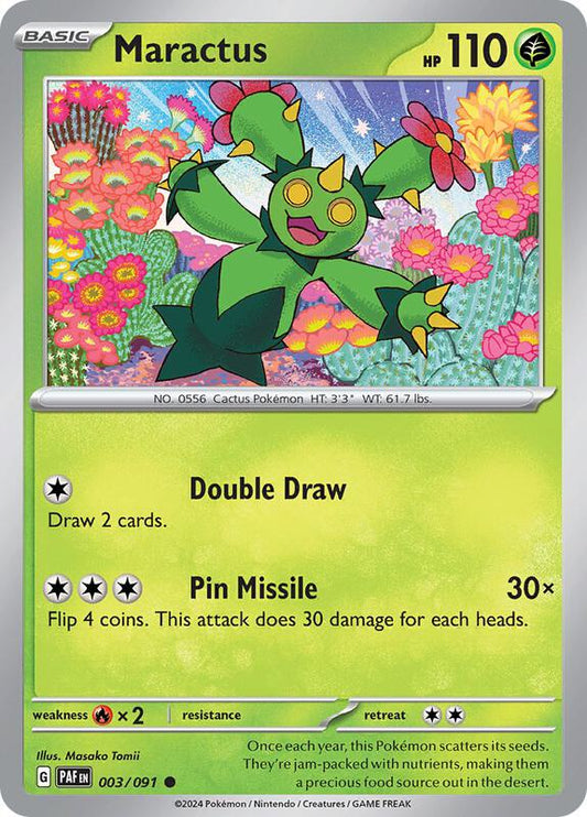Maractus - Reverse Holofoil 003/091 Paldean Fates | Common Pokemon Card