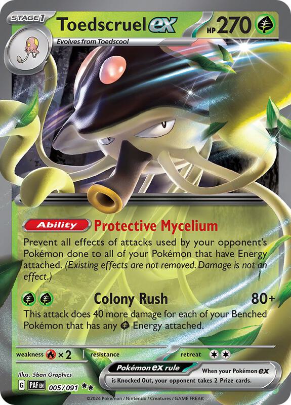Toedscruel ex - 005/091 - Holofoil 005/091 Paldean Fates | Double Rare Pokemon Card
