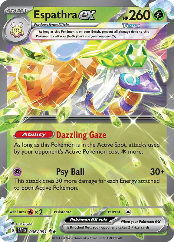 Espathra ex - 006/091 - Holofoil 006/091 Paldean Fates | Double Rare Pokemon Card