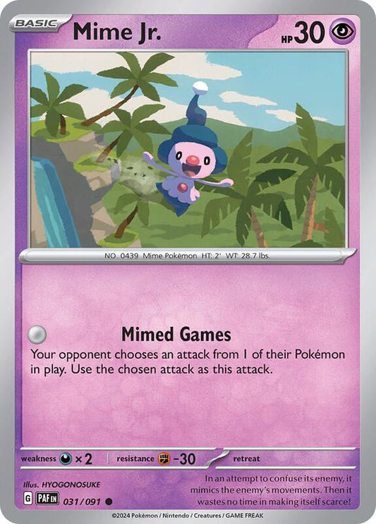 Mime Jr. - 031/091 - Normal 031/091 Paldean Fates | Common Pokemon Card