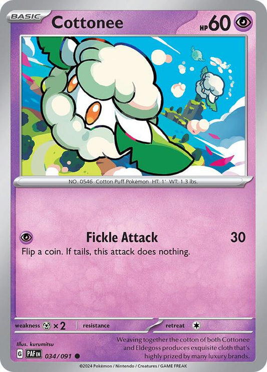 Cottonee - Normal 034/091 Paldean Fates | Common Pokemon Card