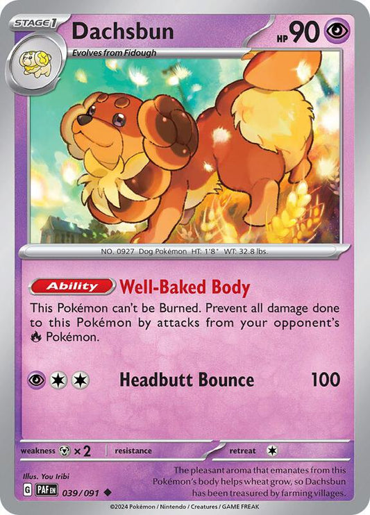 Dachsbun - 039/091 - Normal 039/091 Paldean Fates | Uncommon Pokemon Card