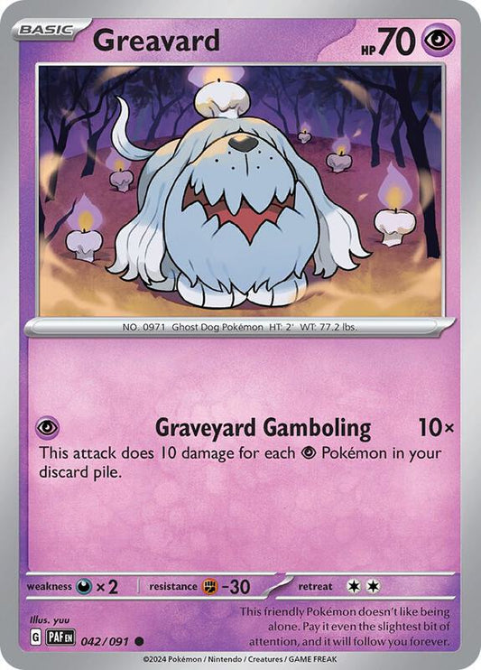 Greavard - Normal 042/091 Paldean Fates | Common Pokemon Card